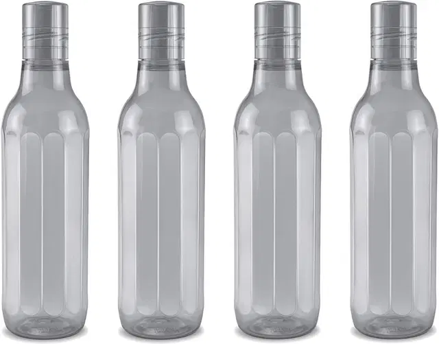 Milton Plastic Water Bottles, Pack of 4, Grey, 1000 ml