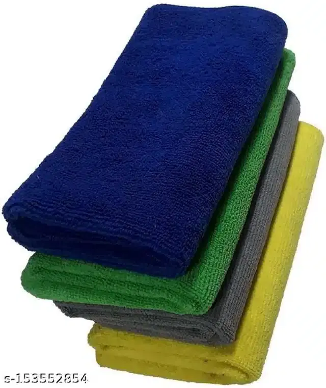 Microfiber Bath Towel, Multicolor, 40x40 cm, Pack of 4