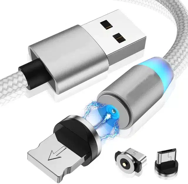 Fast Charging 3 in 1 USB Cable, Silver