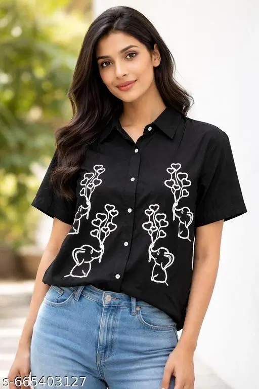 Stylish Shirts for Women (Black, S)