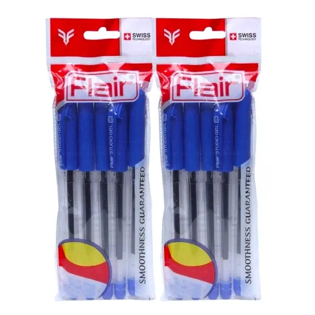 FLAIR Studio Gel Pens-Blue, 10 Pens -1+1 Pack