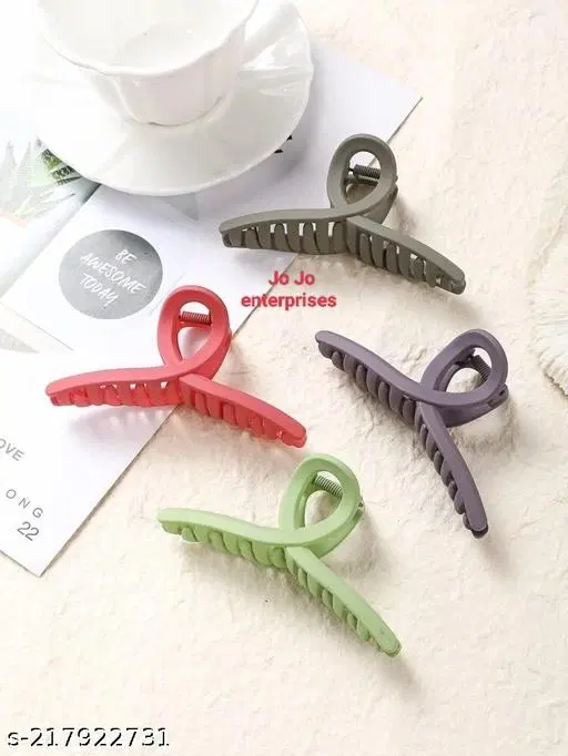 ABS Plastic Hair Clutcher for Women & Girls, Pack of 4 (Multicolor)