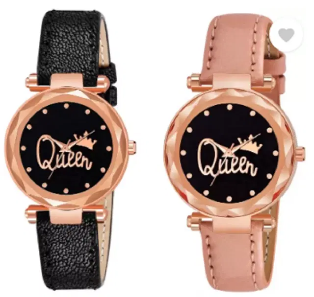 Analog Watch for Women & Girls, Pack of 2 (Multicolor)