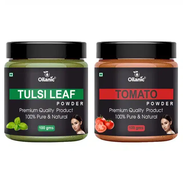 Natural Tulsi & Tomato Powder for Skin & Hair, Pack of 2, 100 g