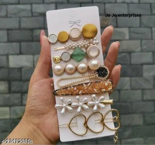 Metal Hair Clips for Women, Pack of 8 (Multicolor)