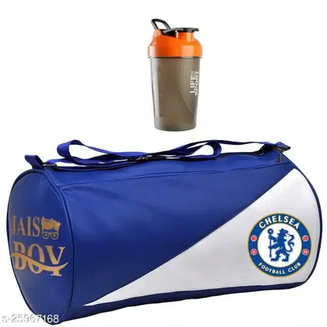 Combo of Gym Bag with Shaker Bottle, 500 ml, Multicolor, Set of 2