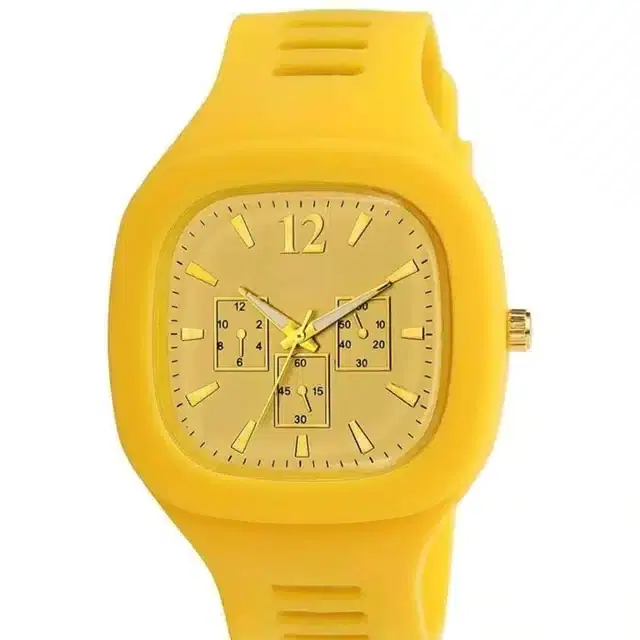 Analog Watch for Men (Yellow)