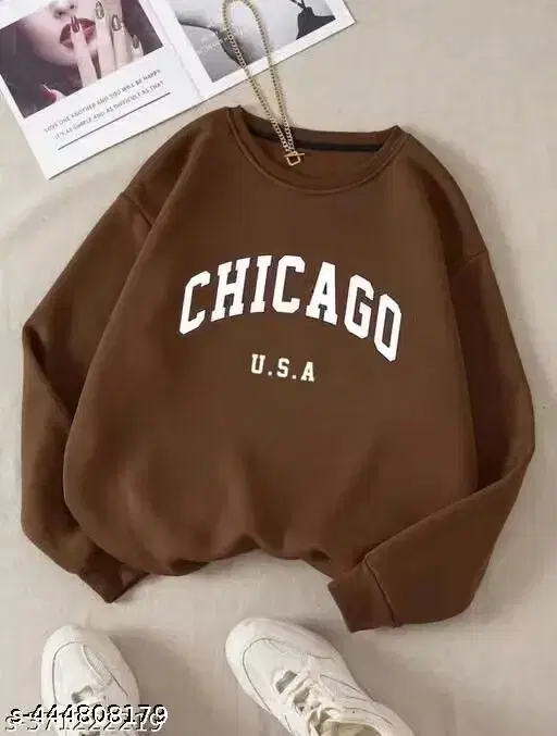 Fleece Hoodie for Women (Brown, M)