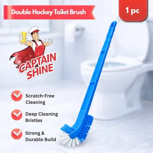 Captain Shine Double Hockey Plastic, 20" Toilet Brush