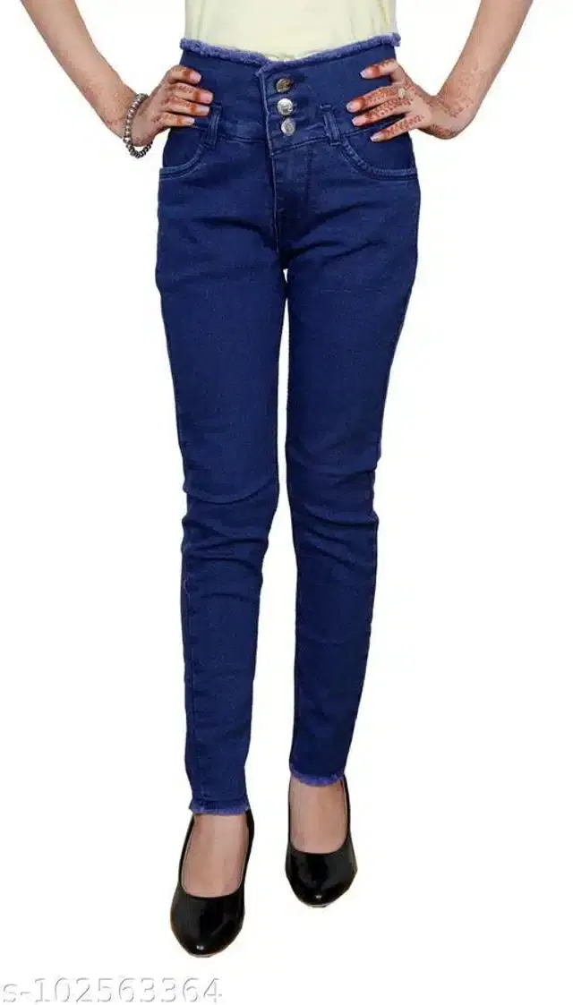 Denim Jeans for Girls (Blue, 11-12 Years)