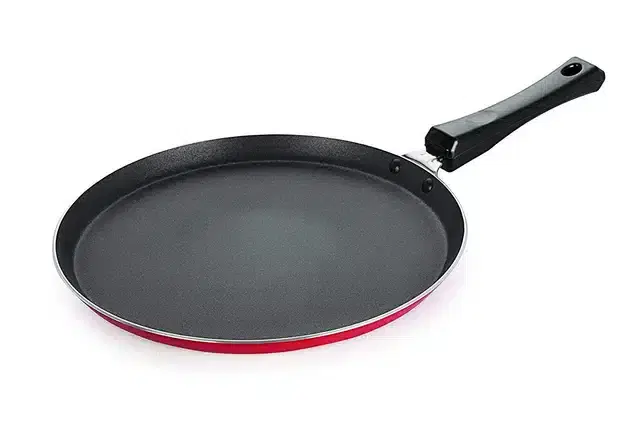 Non Stick Aluminium Flat Dosa Tawa, Red, 29.5 cm