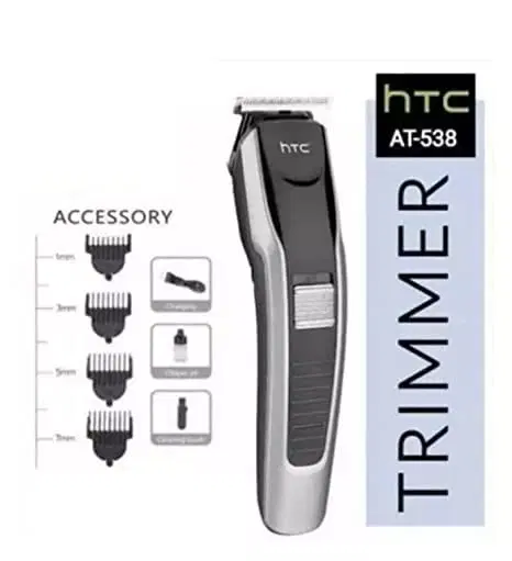 538 Rechargeable Trimmer for Men, Silver & Black