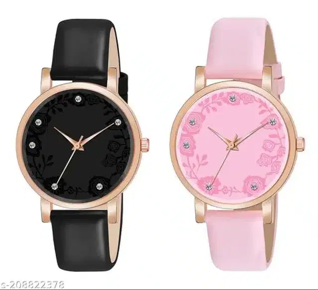 Analog Watch for Women, Pack of 2 (Multicolor)