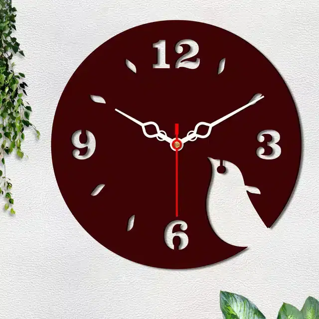Designer Wooden Wall Clocks, Brown