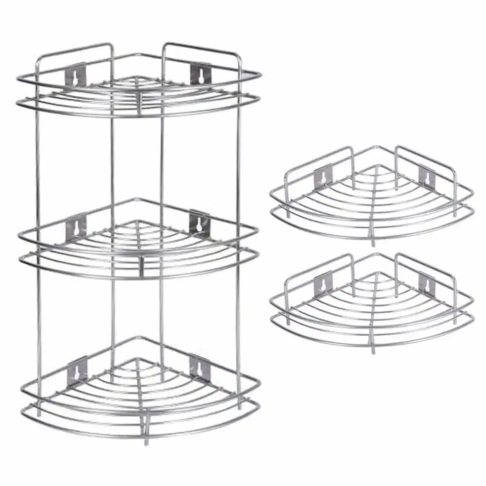 Oc9 Stainless Steel Corner Shelf 9X9X20 Inch &, Pack Of 2 9X9 Inch