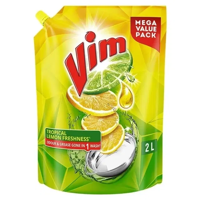Vim Dishwash Liquid Gel Lemon Refill Pouch 2 L