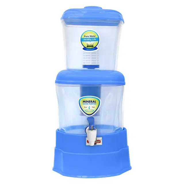 Grand Plus Inno Bepure with Cloth Filter 16 L Gravity Based Water Purifier, Blue, trasnperant
