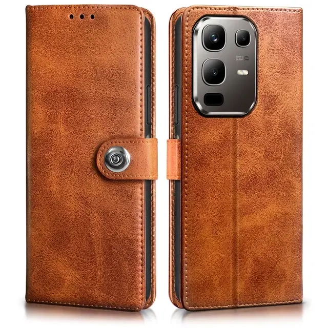 Artificial Leather Mobile Flip Cover for Infinix Note 50x 5G+ (6.67) (Brown)