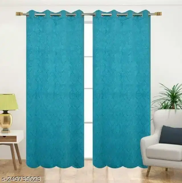 Curtains for Door, Sky Blue, 5 Feet, Pack of 2