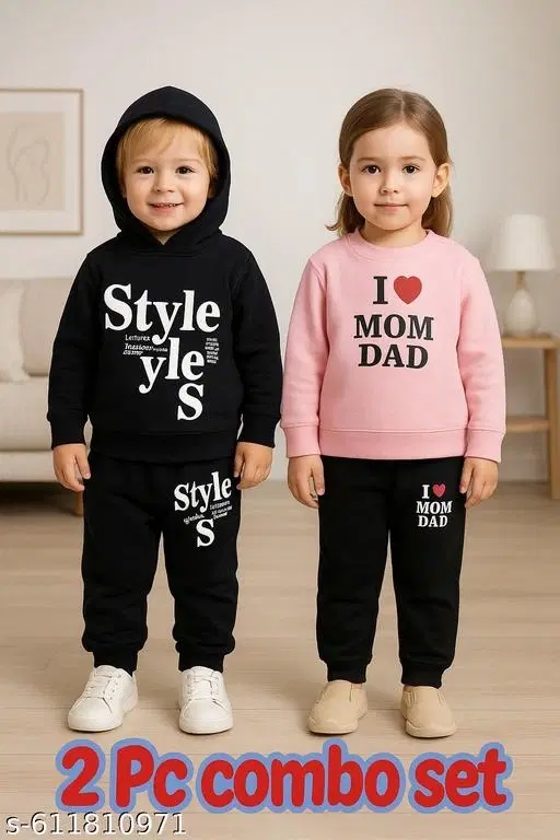 Hosiery Cotton Printed Clothing Set for Kids, Multicolor, Pack of 2 (0-3 Months)