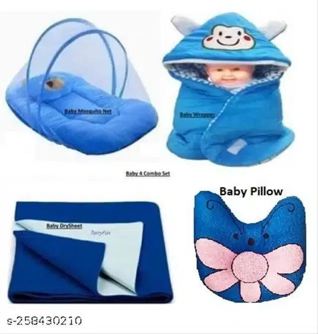 Combo of Baby Sleeping Set, Blue, Set of 4