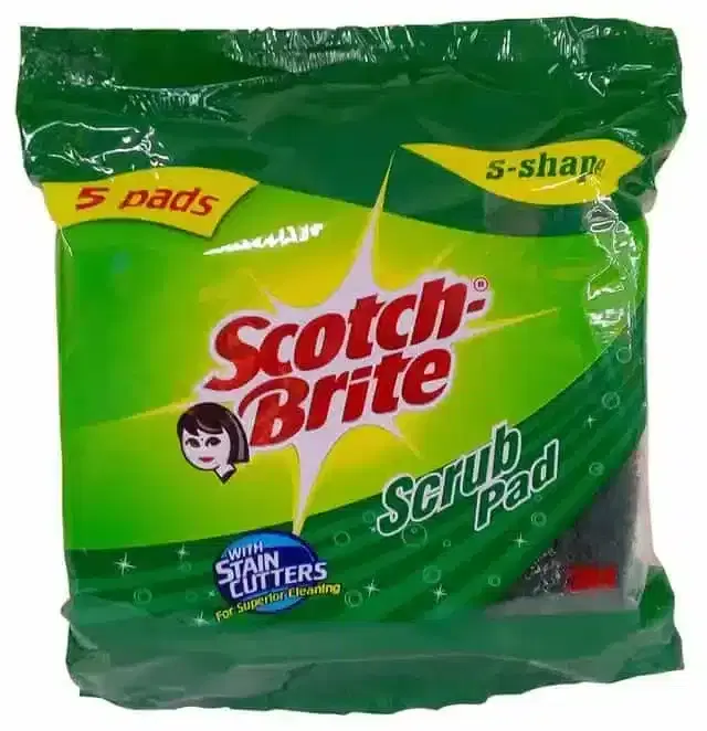 Scotch-Brite Scrub Pad - S Shape, 5 Pieces Pack