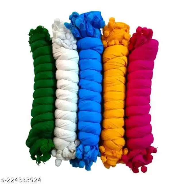 Dupatta for Women, Pack of 5 (Multicolor, 2 m)
