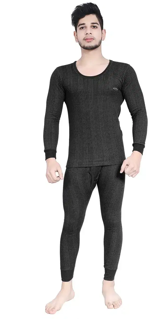 Polycotton Thermal Set for Men (Grey, L)