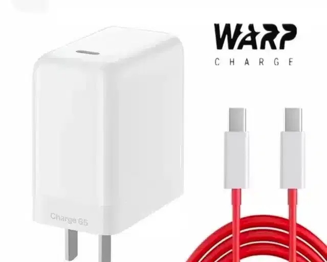 Fast Charging Cable with Adapter for One Plus, White, 65 W