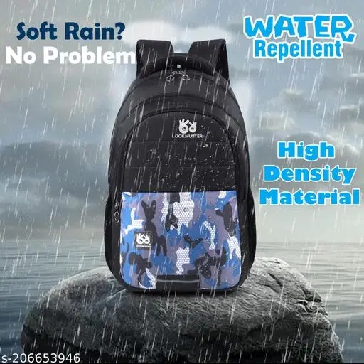 Nylon Backpack for Men & Women, Black