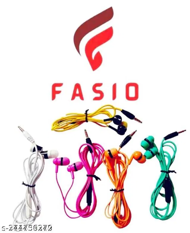 Premium 3.5 mm Jack Wired Earphones, Multicolor, Pack of 5