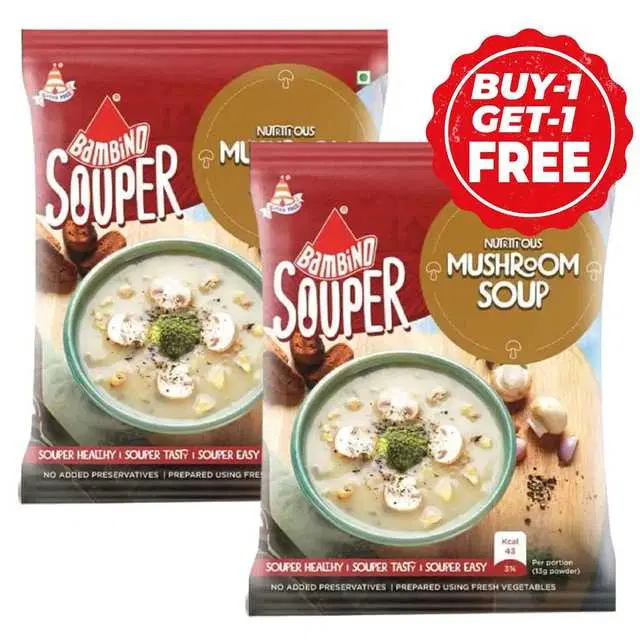 Bambino Mushroom Soup 2X45 g (Buy 1 Get 1 Free)