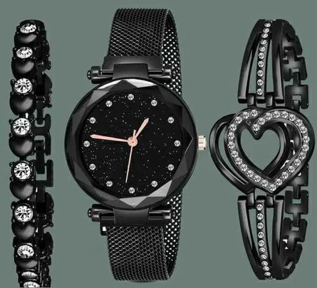 Analog Watch For Womens (Black) (WS-454)