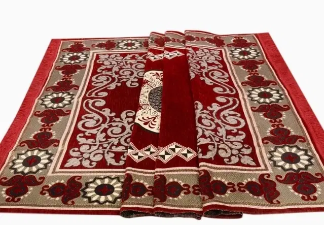 Qaleen Elegant Rug Carpet with a Modern Design, Red & Black
