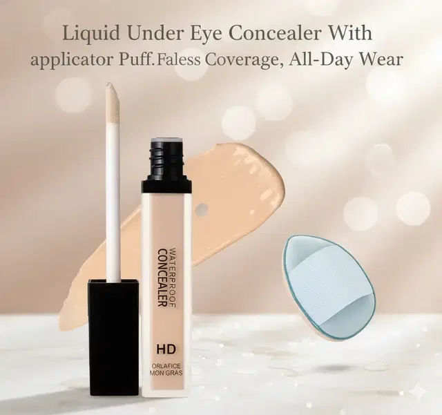 Liquid Under Eye Concealer With applicator Puff (Pack Of 1)
