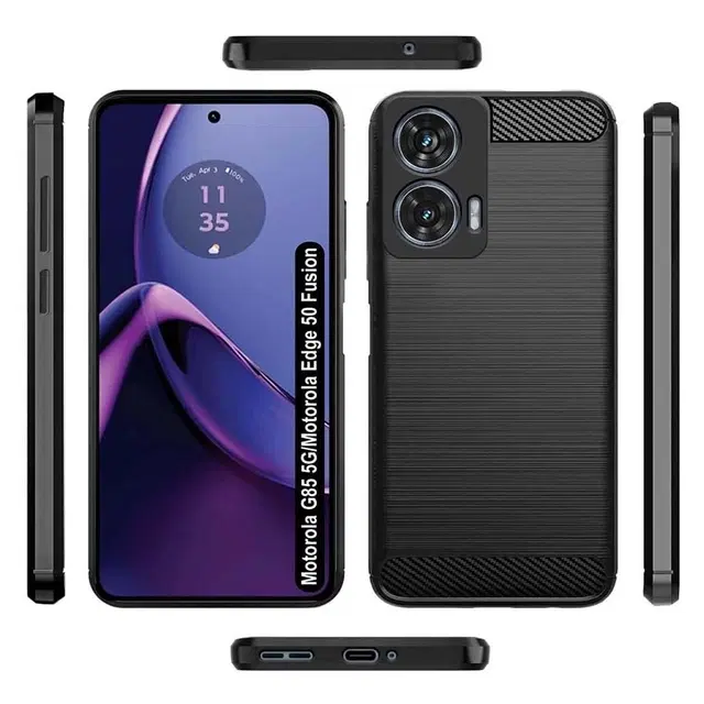 Rubber Mobile Back Cover for Motorola Moto G96 5G (Black)