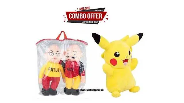 Nihan Gift Gallery Soft Toys combo for Birthday Gift for Kids, Multicolor, Pack Of 2, NG-09