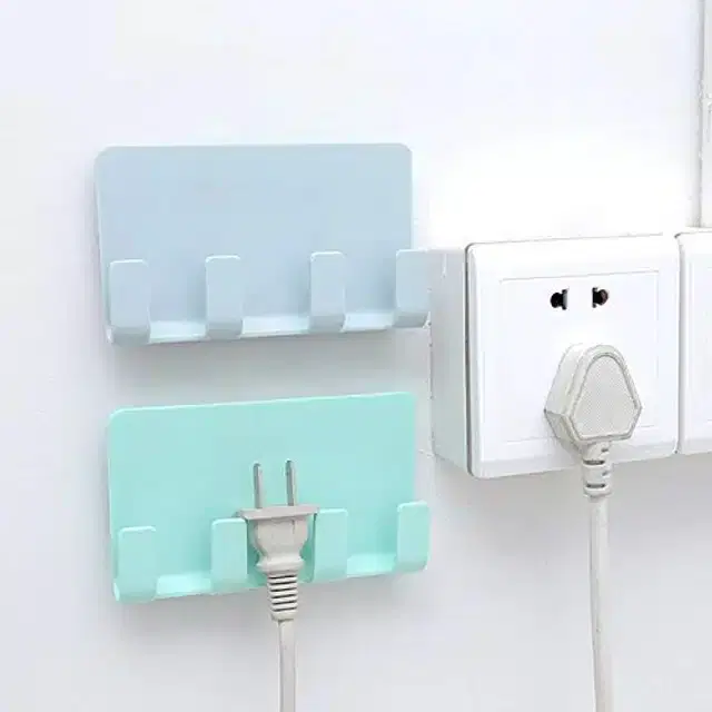 Wall Mount Mobile & Keys Holder with Adhesive Strips, Pack of 2, Multicolor