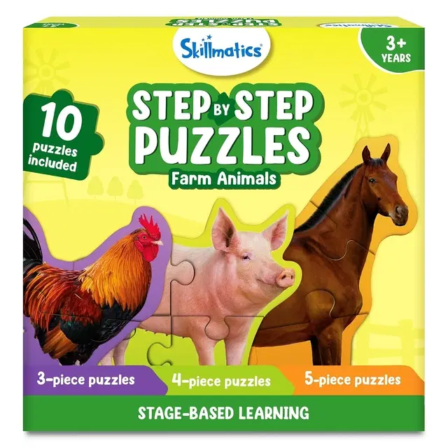 Skillmatics Step By Step Puzzles – Farm Animals