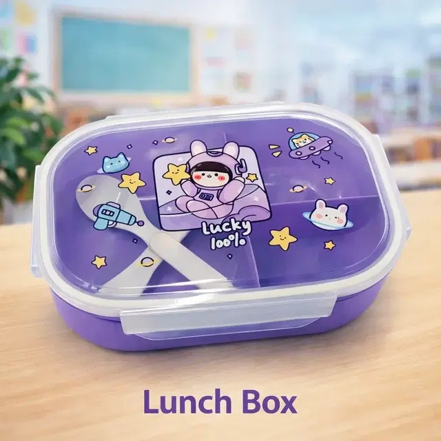 Kids Plastic Lunch Box Baby Astronaut
