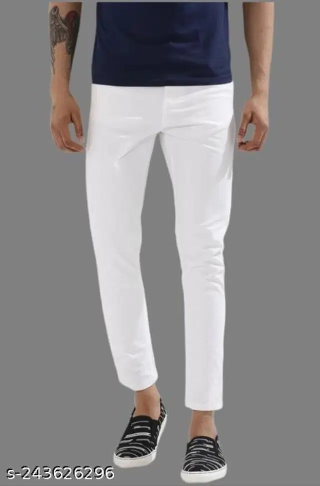 Denim Slim Fit Jeans for Men (White, 28)