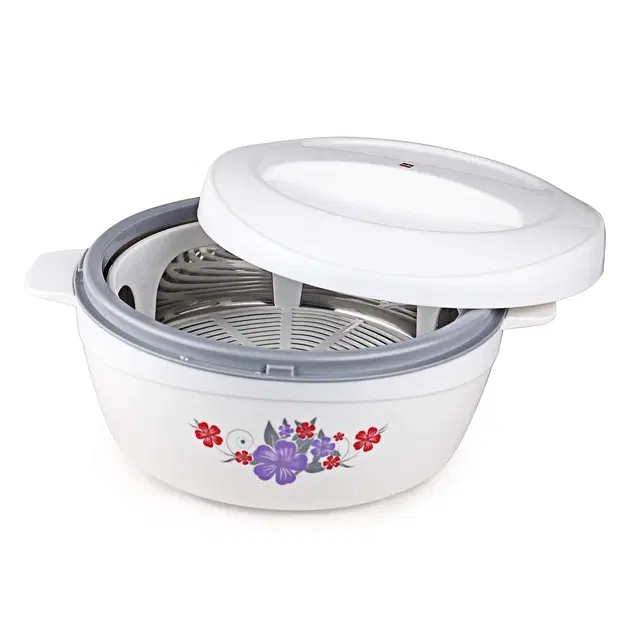 Cello Roti Plus, 1500 ml, Grey | Insulated Casserole | Keeps Food Hot & Fresh | Sturdy Locking Lid