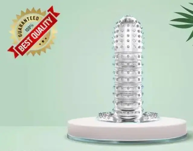 Crystal Dotted Reusable Condom for Men, Transparent