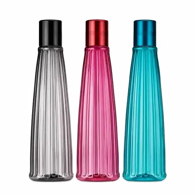 Parikshit Plastic Water Bottles [1000 ml, Set of 3] [Multicolor]