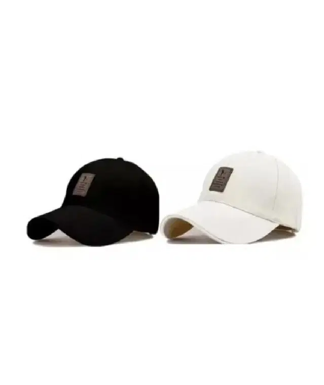 Solid Cotton Baseball Cap for Men, Black & White, Pack of 2