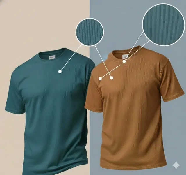 Polyester Round Neck T-shirt for Men, Multicolour, Pack of 2 (M)