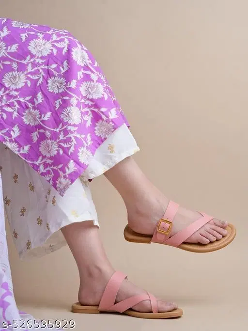 Shoetopia Peach Thong Flip-flops (Size IND-4)