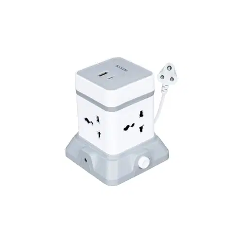 EcoLink Tower Extension 6a PowerPlus | Multi Plug Power Tower With Multiple Sockets | Space-Saving Vertical Design | Overload Protection | Home & Office Use | Pack Of 1