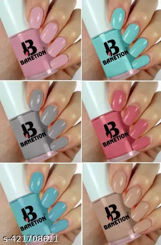 Banetion Matte Nail Polish, Multicolor, Pack of 6