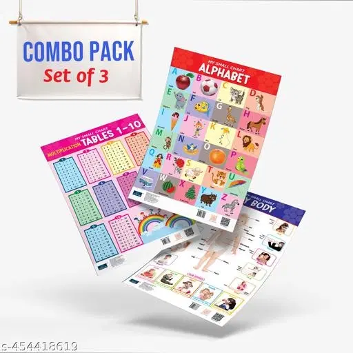 Bookford Publications My small chart Alphabet, My Body & Tables (Set of 3)